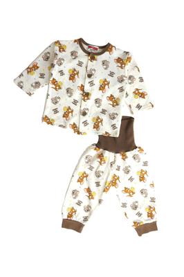 A Tom Jerry Prošívaná pyžamová souprava Dětské pyžamo s břišním pásem Otevřené vpředu Pro kluky a holky 215149901 Béžová 90 [Tom Jerry] &