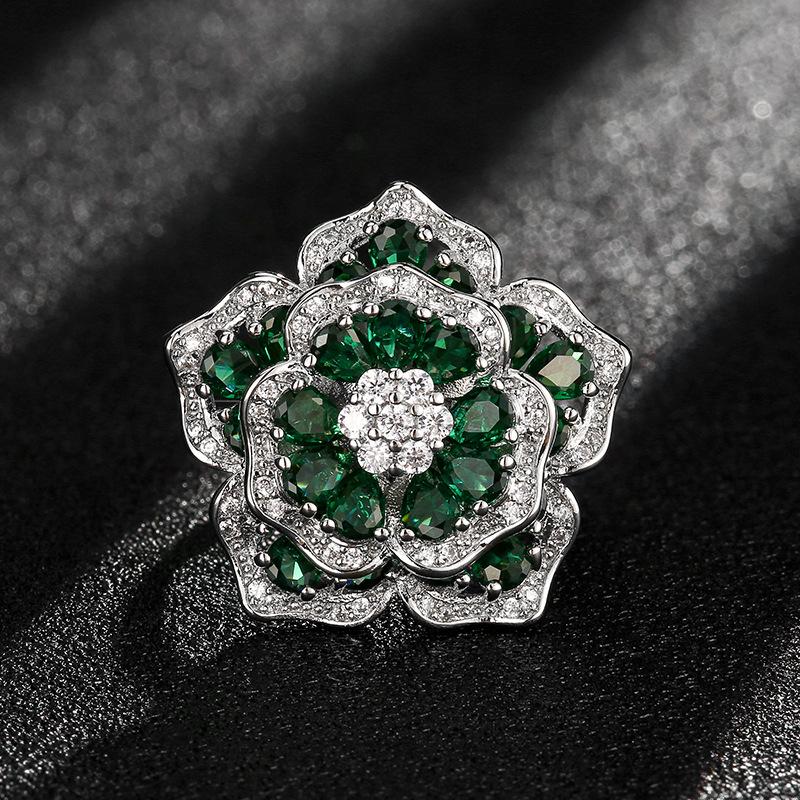 

Ювелирные изделия Ювелирный набор Ожерелье Кольцо Браслет Ювелирные изделия Дизайн Изумрудная Камелия Женский Премиум