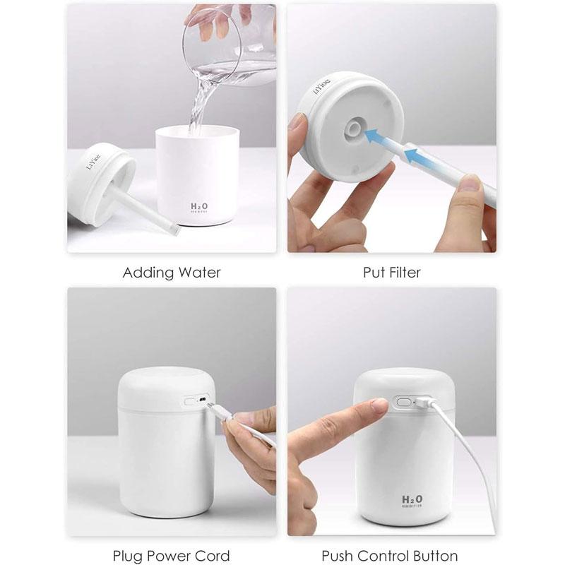 Colorful Cool Mini Humidifier Essential Oil Diffuser Aroma USB Personal Desktop Humidifier for Car Office Room Bedroom etc 2 Adjustable Mist Modes
