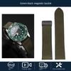 Fibbia Magnetica Pelle di Mucca Vera Pelle Cinturino Orologio 20 22mm Rilascio Rapido Morbido Impermeabile Uomo Fondo in Silicone Cinturino Orologio Bracciale