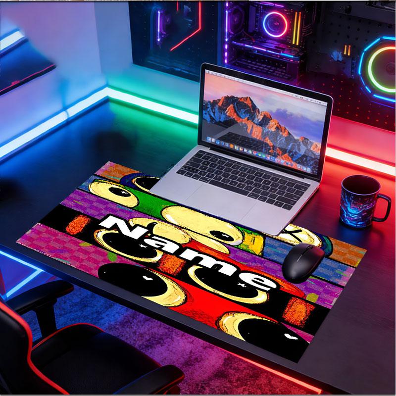 Custom Name Personalized Game Rainbow Friends Pattern Mousepad, Laptop PC Desk Mat, Decorative Desk Mat for Home Keyboard Pad Gift