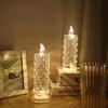LED Crystal Candle Light Table Lamp Rose Projection Romantic Atmosphere Night Light for Bedroom Party Christmas Wedding Decorate