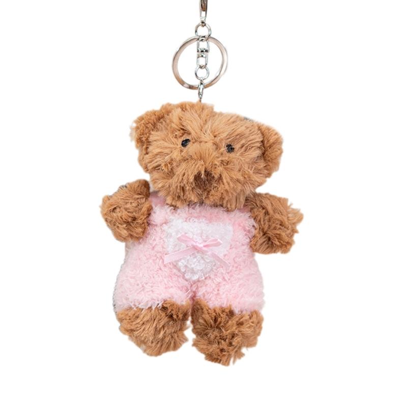 Niedlicher Mini Bär Schlüsselanhänger Weicher Schlüsselanhänger Anhänger Zarte Taschenanhänger Cartoon Bärenpuppen Geschenk für Frauen Kinder und Erwachsene