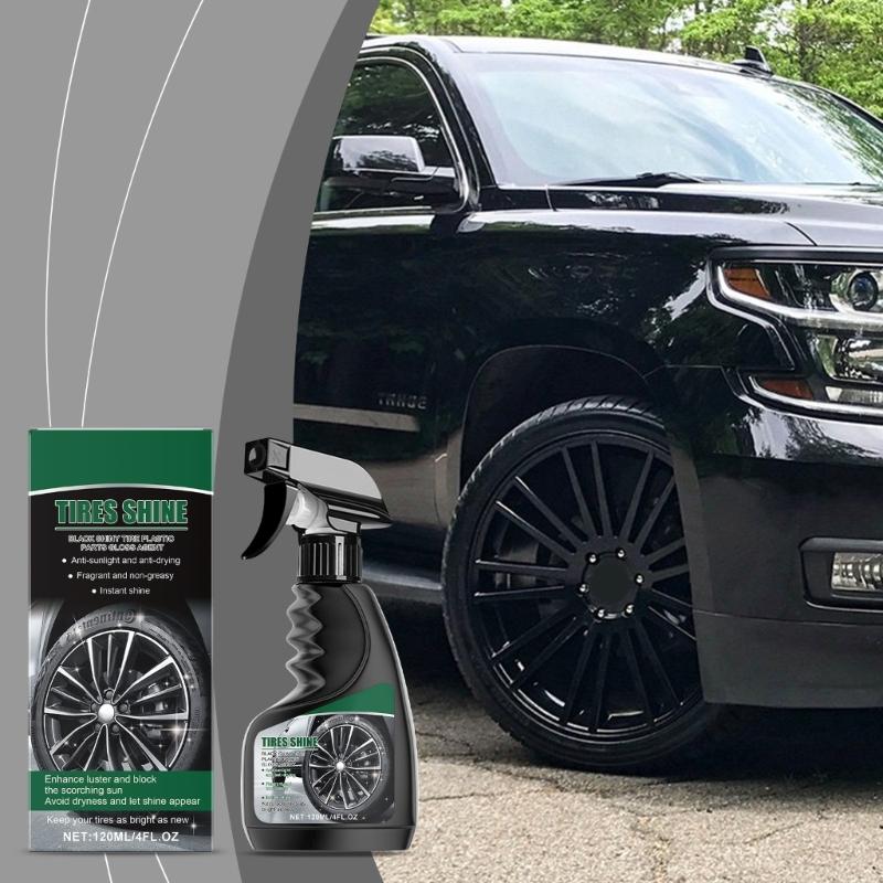 120ml Car Coating Black Wet Look Tire Polisher Shine Dressing Tire Dressing Sprayer Polishing Brightener