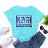 Summer Women's Printed NEVER Cotton Loose Round Neck Short Sleeved T-Shirts Women’s