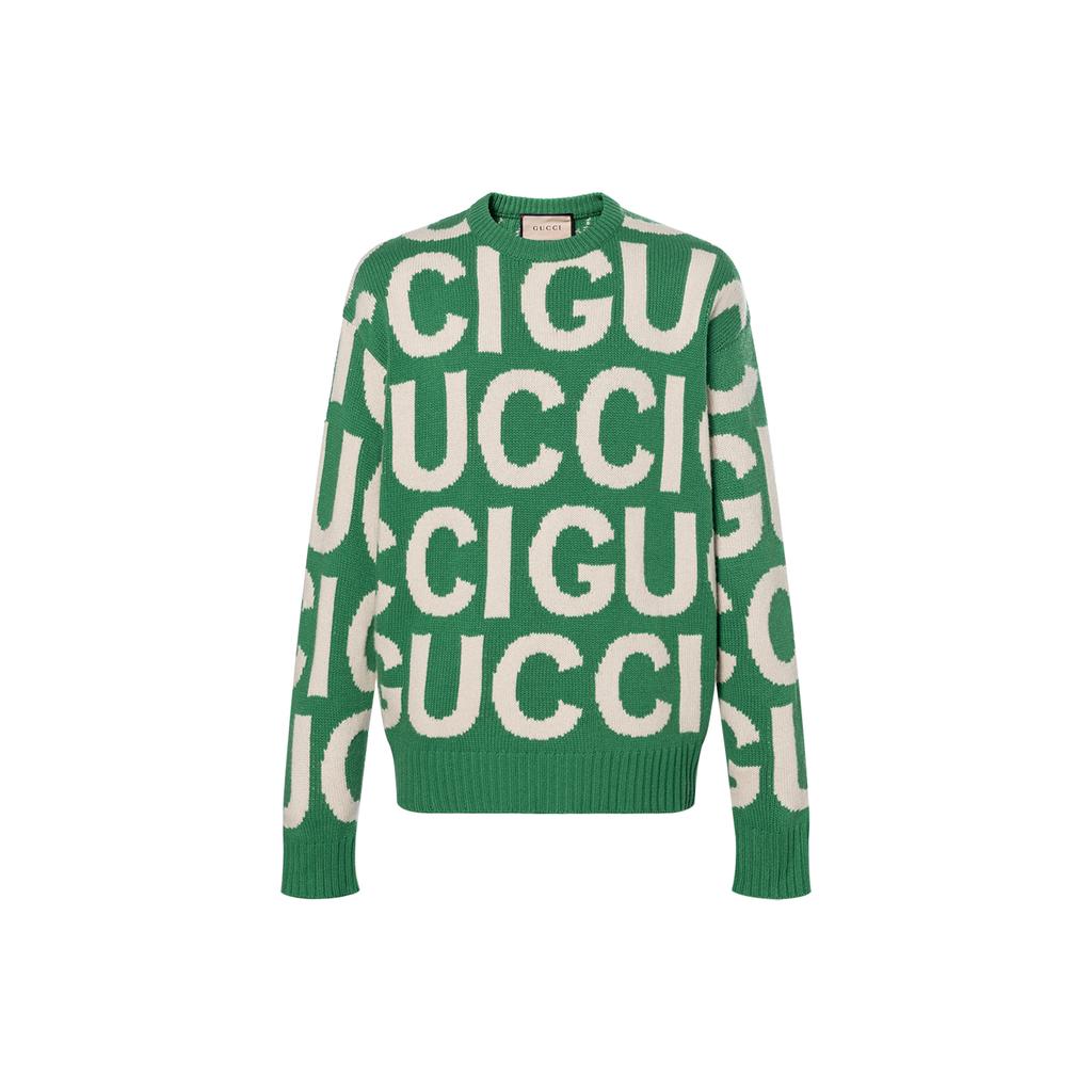 GUCCI All Over Logo Intarsia Knit Sweater 763672-XKDLV-3521