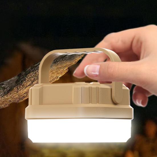 Outdoor Camping Lantern Light Waterproof Solar USB Rechargeable Square Light 3 Modes Adjustable Ultra Bright Hiking Tent Hanging Emergency Lamp