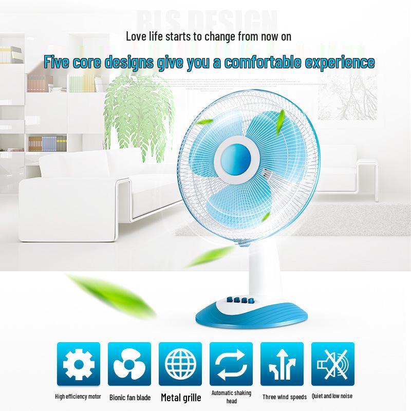Bili Sha 12/16-inch Low Noise Oscillating Desk & Floor Fan - Ideal for Dorms, Homes & More