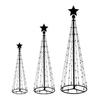 Multicolored Gradient Cone Shape Christmas Tree Lights Wireless Remote USB Operated Metal Frame Holiday Party Decoration