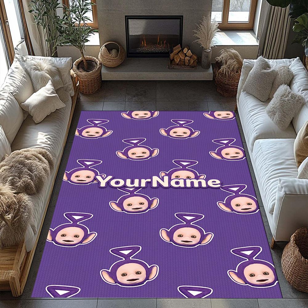 Teletubbies Customizable Name Area Rug Suitable for Bedrooms Playrooms Entryway Foyer Antislip Carpet Decorate Offices