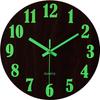 12" (30cm) Luminous Wooden Clock: Minimalist Silent Wall Clock for Living Room Decor
