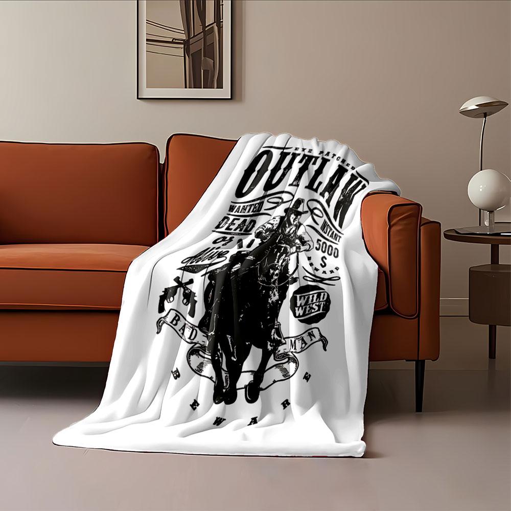Wild West Outlaw Poster for all seasons blanket lunch break throw gift