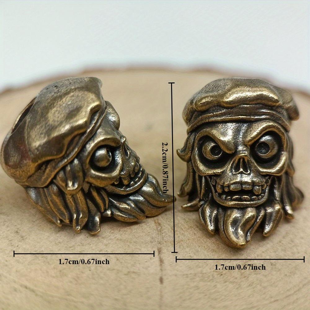 Sailor Skull Head Brass Knife Beads EDC DIY Woven Bracelets Lanyard Key Chain Pendants Accessories Outdoor Tool Hangings Charms