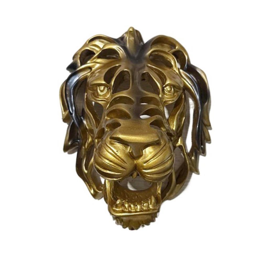 Lion Head Shape Hollow Lion Head Statue Gold Large Lion Head Sculpture  Bedroom