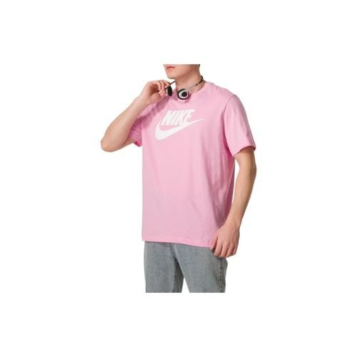 Nike Men's Pink Comfortable and Breathable Cotton Crew Neck Short-Sleeve T-Shirt