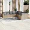 VidaXL Garden Lounge Set with Cushions 10 Pcs, Patio Sofas, Patio Furniture Set, Outdoor Furniture, Beige 3219499