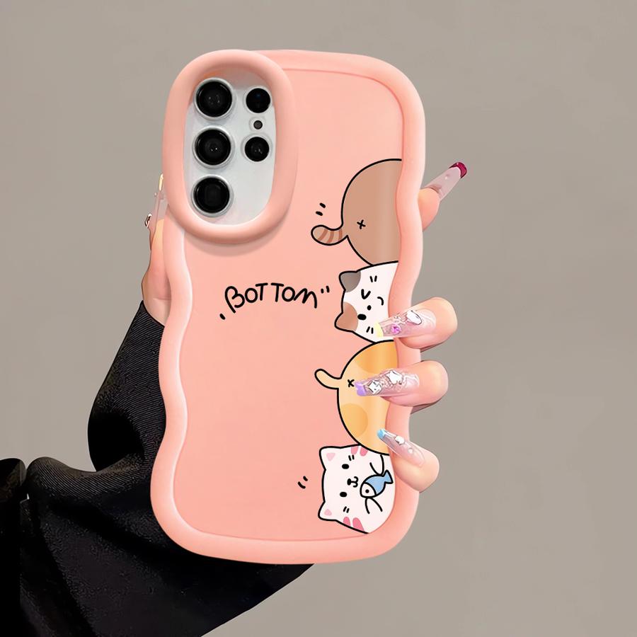 Soft Phone Cover Case for Samsung Galaxy S22 Ultra S24 S20 FE A25 S25 S21 A26 S23 Plus A55 A54 A34 A35 A24 A36 Cute Cartoon Cat