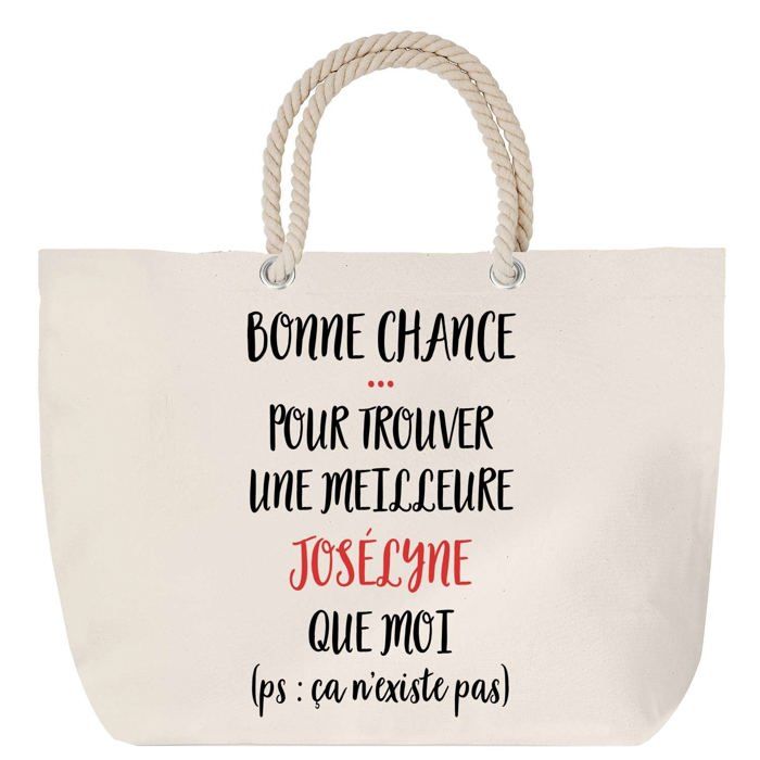 Sac de plage - PLANETEE - Josélyne ça n'existe pas - Anse corde - Grand format - Coton imprimé France