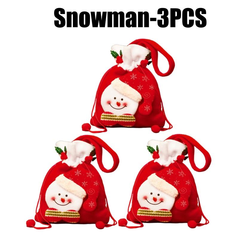 Christmas Apple Bag Reusable Gift Bag Drawstring Handbag for Christmas Eve Candy Favors Treat Pouch Holiday Present Sack