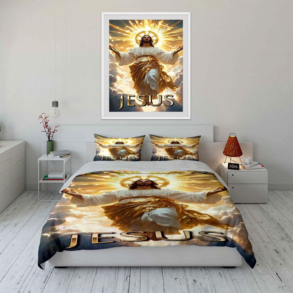Radiant Jesus with Halo. Bedding Sets Duvet Cover Sets Duvet Covers Pillowcases(1*Duvet Cover 2*Pillowcases Without Duvet Insert)