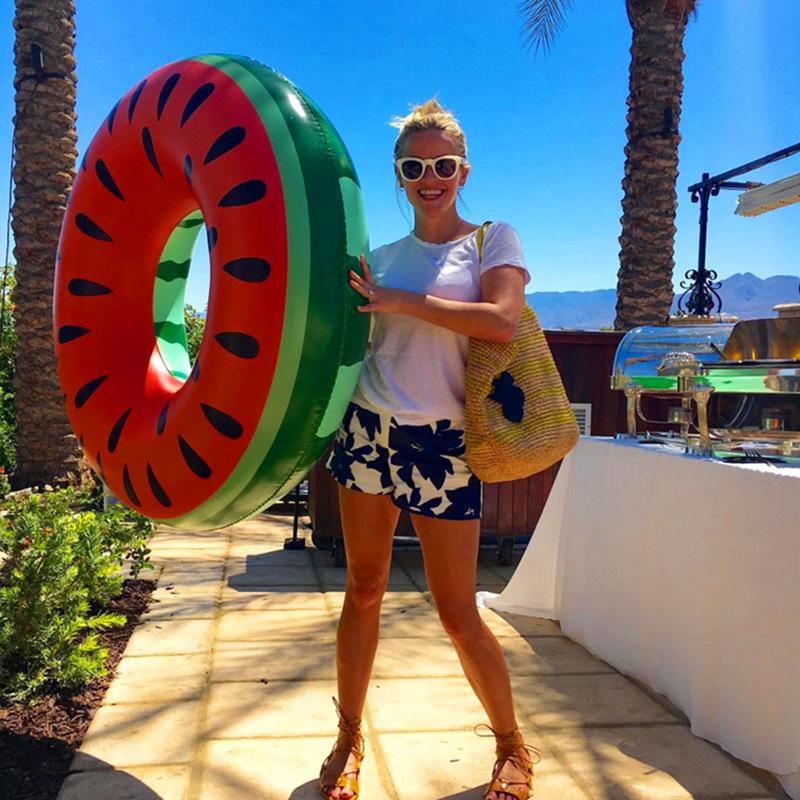 Watermelon Pool Float Inflatable Swim Tube Swim Accessory Swimming Ring For Summer Water Sports Swimming Circle Swim Float
