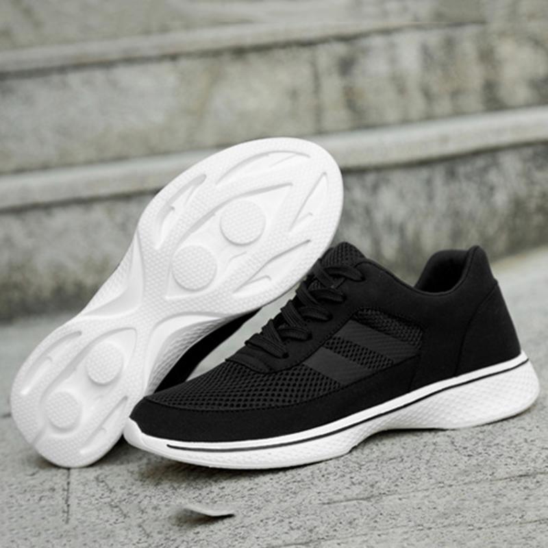 Men Mesh Elevator Shoes Height Increase Sneakers Shoes for Men's 8cm Sports Casual Shoes Invisible Inner Heightening Black Shoes