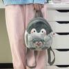 Cartoon Doll Plush Penguin Backpack Transparent Coin Purse  Portable  for Lady Girls Children Gift Outdoor Pendant