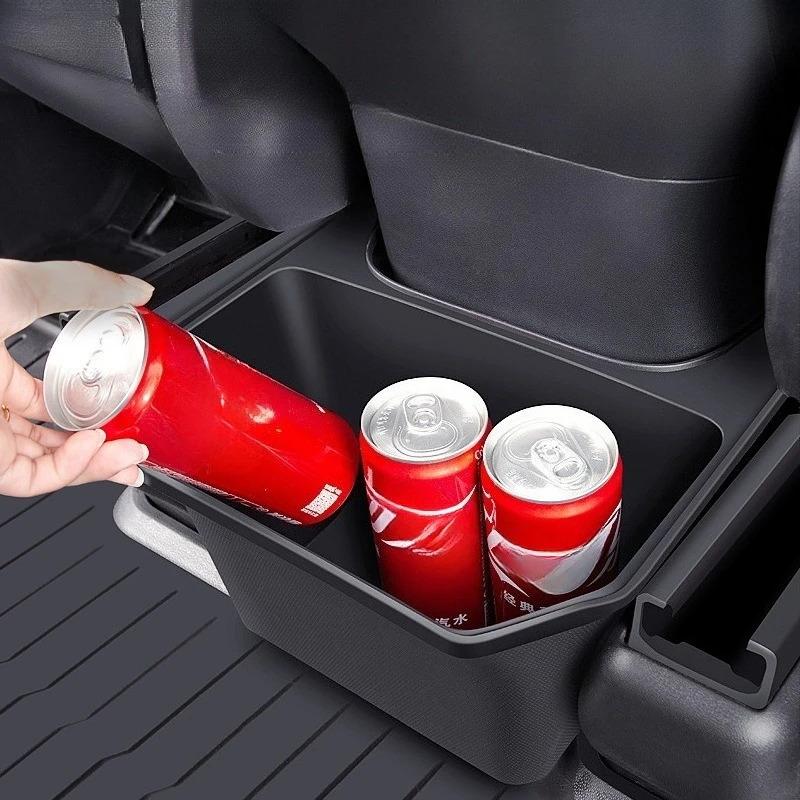 Rear Seat Storage Box for Tesla Model Y Juniper 2025-2025 Organizer Center Console Bins Backseat Trash Can Garbage Accessories