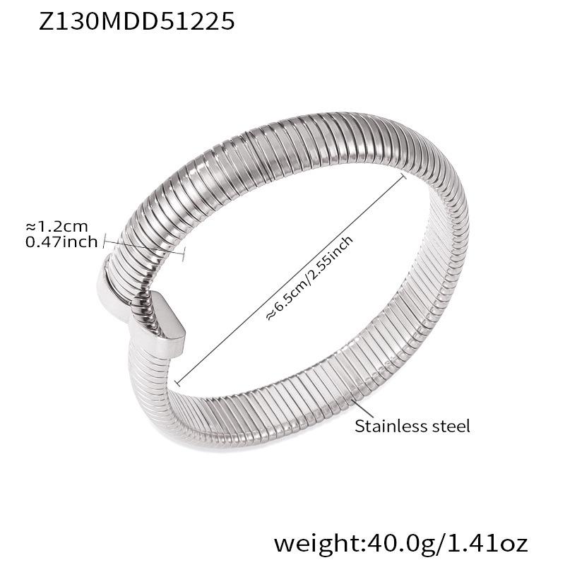 Нержавеющая сталь с покрытием 18 карат, цирконий, лебединая шея, геометрический, унисекс, браслет