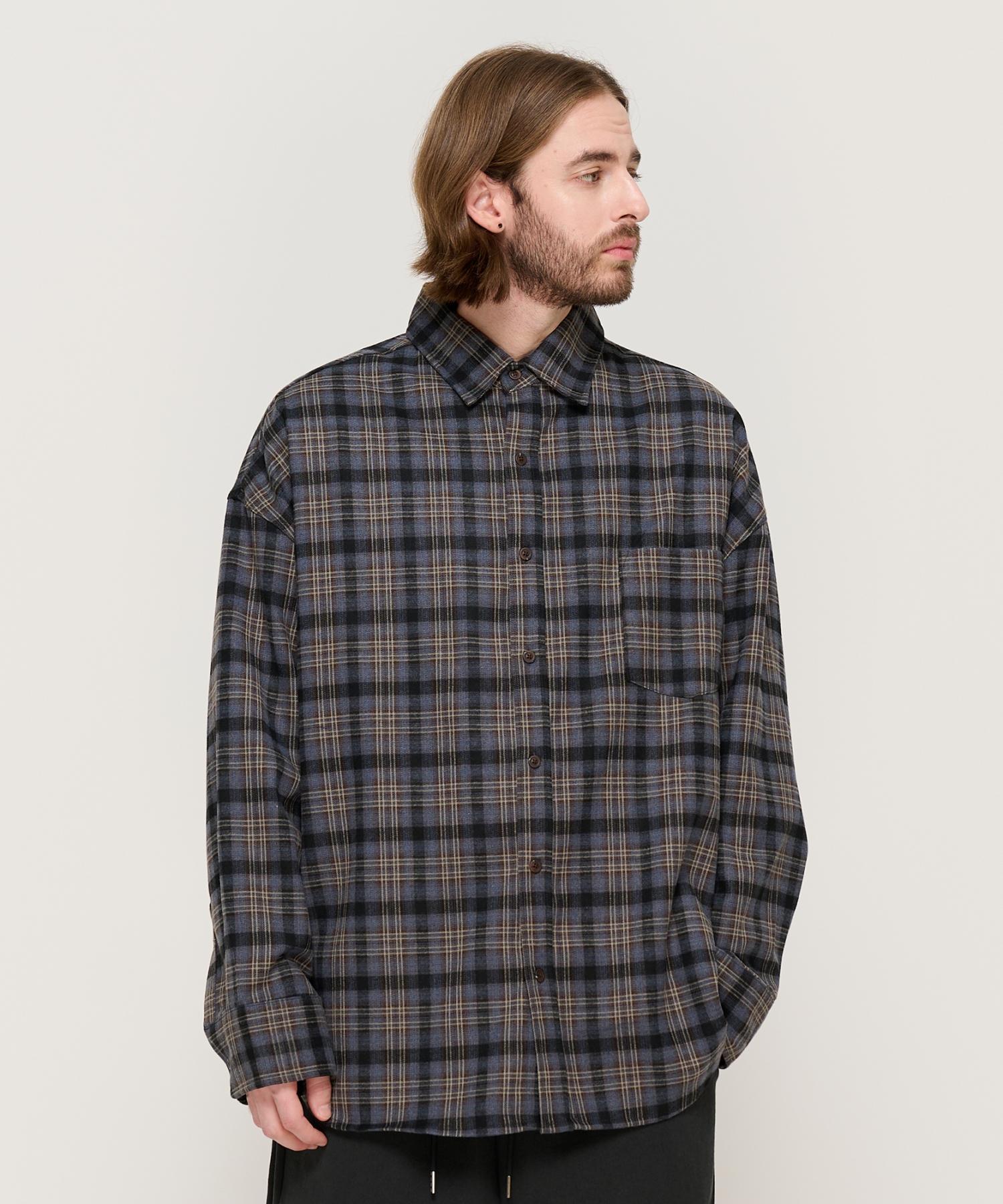 Cargo Bros Peach Cotton Check Oversized Shirt (Gray) Free