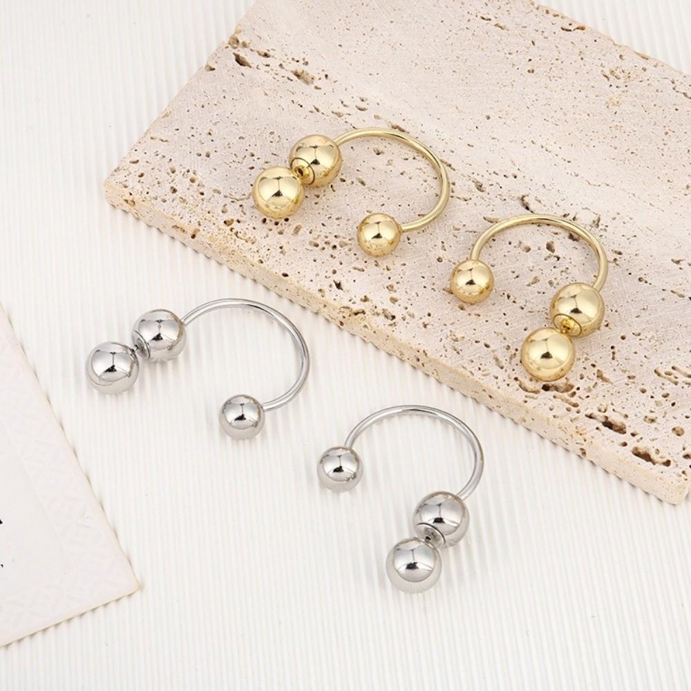 Geometric Round Bead Earrings Irregular Ear Ornaments Fashion Front Back Earrings  Handmade Jewelry