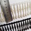 3Yards/Lot White Black Large Water Droplet Pearl Tassel Handmade DIY Lace Trim Wedding Dress Hat Headwear Hanfu Decorative