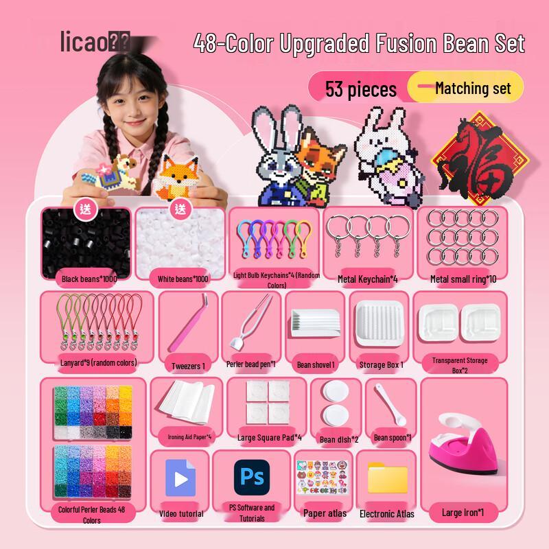Perler Bead DIY Craft Kit with Iron