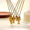 Stylish Fish Charm Handmade Necklace Stainless Steel Everyday Jewelry Gift For Her Trendy Clavicle Chain