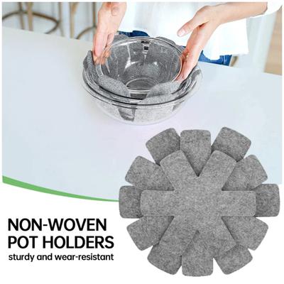 Topf- und Pfannenschoner Set Vlies-Stapelpfannenschoner Hitzebeständige Topftrenner-Pads Platzsparende Küchenhelfer