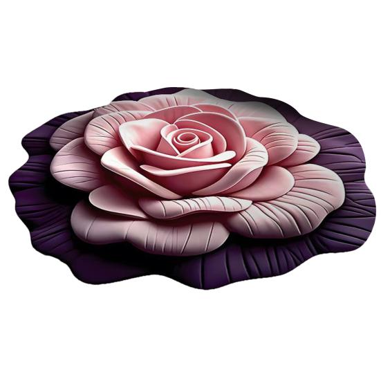 Flower Shaped Floor Mat Soft Gradient Petal Texture Blooming 3D Flower Carpet Non-Slip Washable Decorative Rug