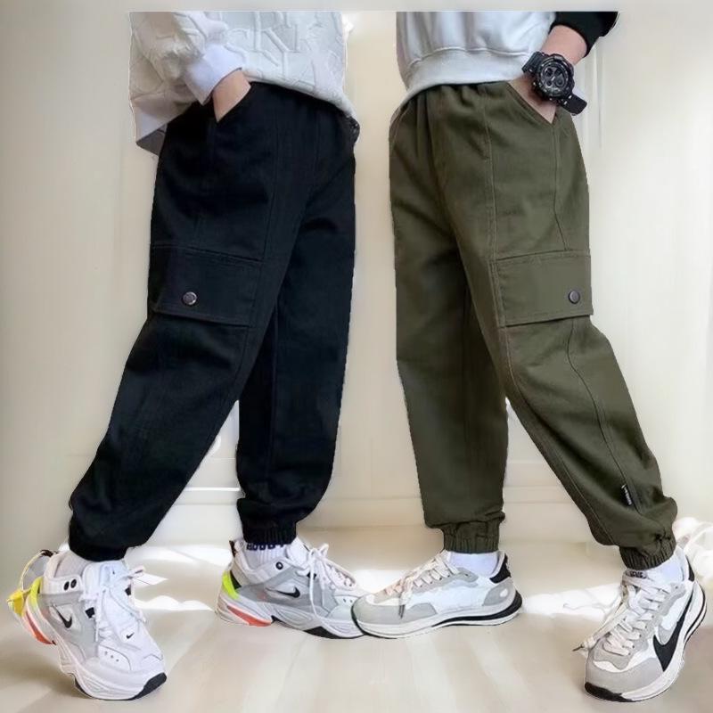 Boys' Cargo Pants - 2023 Spring/Autumn Style, Cool and Casual Long Pants for Middle & Big Kids