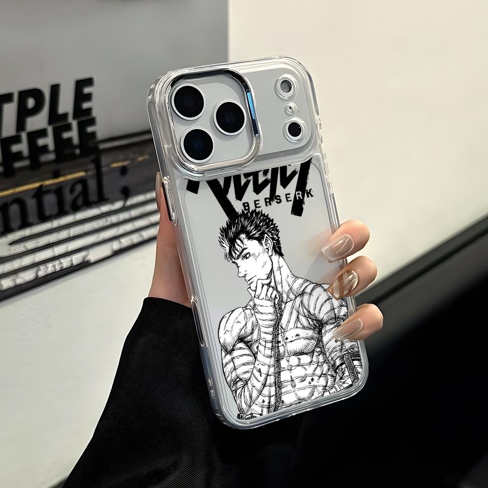 

Anime Berserks Guts Phone Case for Apple iPhone 17 Air 16 16e 15 14 13 12 11 Pro Max X Xs XR 8 Plus Luxury Clear Cover iPhone 13 Pro