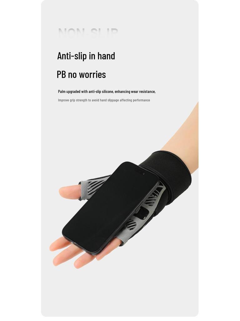 Summer Breathable Non-Slip Half-Finger Weightlifting Gloves with Extended Wrist Support