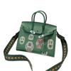 TOGO Leder Perlen besticktes Abzeichen Platin Tasche (B13-25BK)