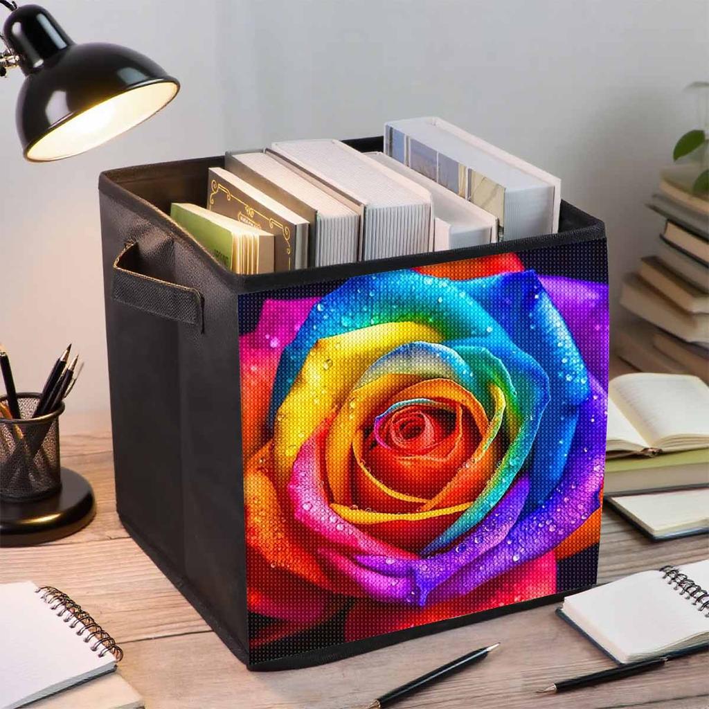 Colorful Flowers 5D Diamond Painting Storage Basket Full Round Drill Mosaic Diamond Embroidery Cross Stitch Kits Home Decor Home Decor