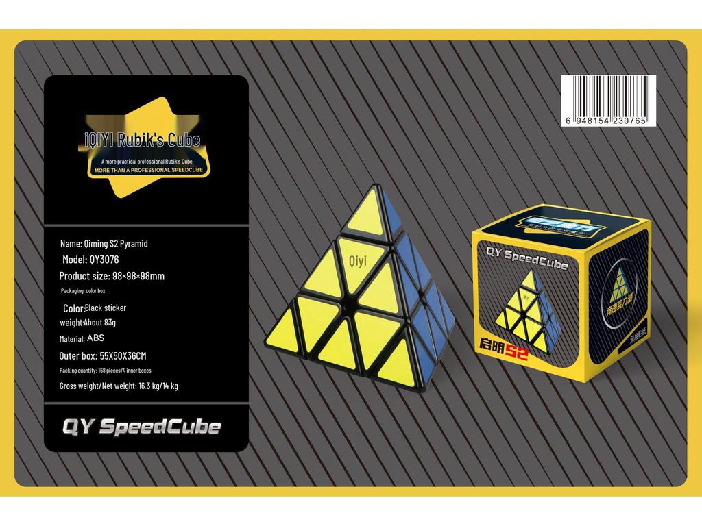 Qiyi 2345 Schicht Schwarz Sticker Magischer Ahornblatt Pyramidenwürfel - Skewb SQ Twisty Unregelmäßig