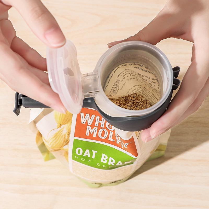 Extra-Large Caliber Food Bag Sealing Clip with Moisture-Proof Spout for Cereal Preservation