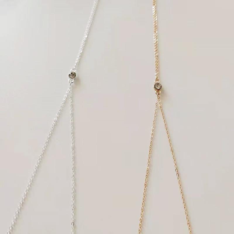 Corrente de Cintura Estilo Praia para Mulheres Moda Simples Strass Zircônia Mulheres Acessórios Sexy para Biquíni Corrente de Corpo