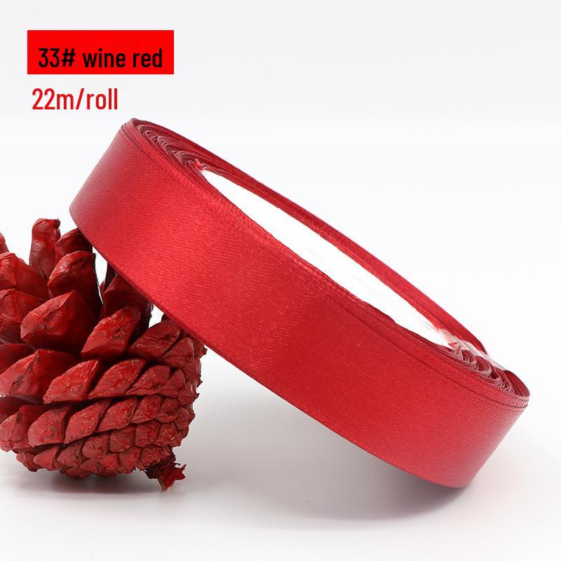 2.5cm Polyester Woven Ribbon for Flower Gift Packaging, Wedding Cakes, and Decorations in Silk Colors