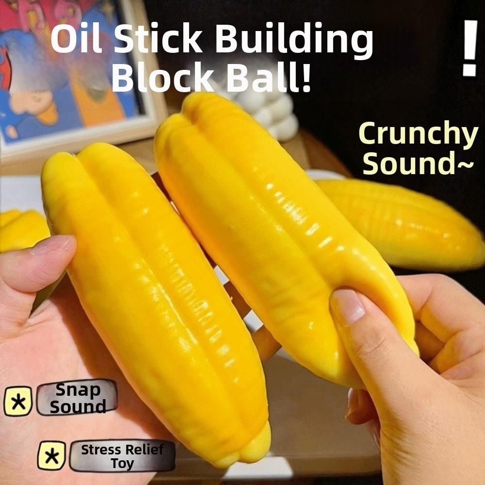 Crunchy Dough Sticks Squeeze Toy Sound Effects Food Fidget Toy for Kids Adults