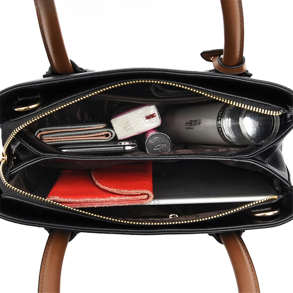 Quality Leather Luxury Handbags Women Bags Designer 2 Layers Crossbody Bags for Women  Large Capacity Tote Bag Sac A Main