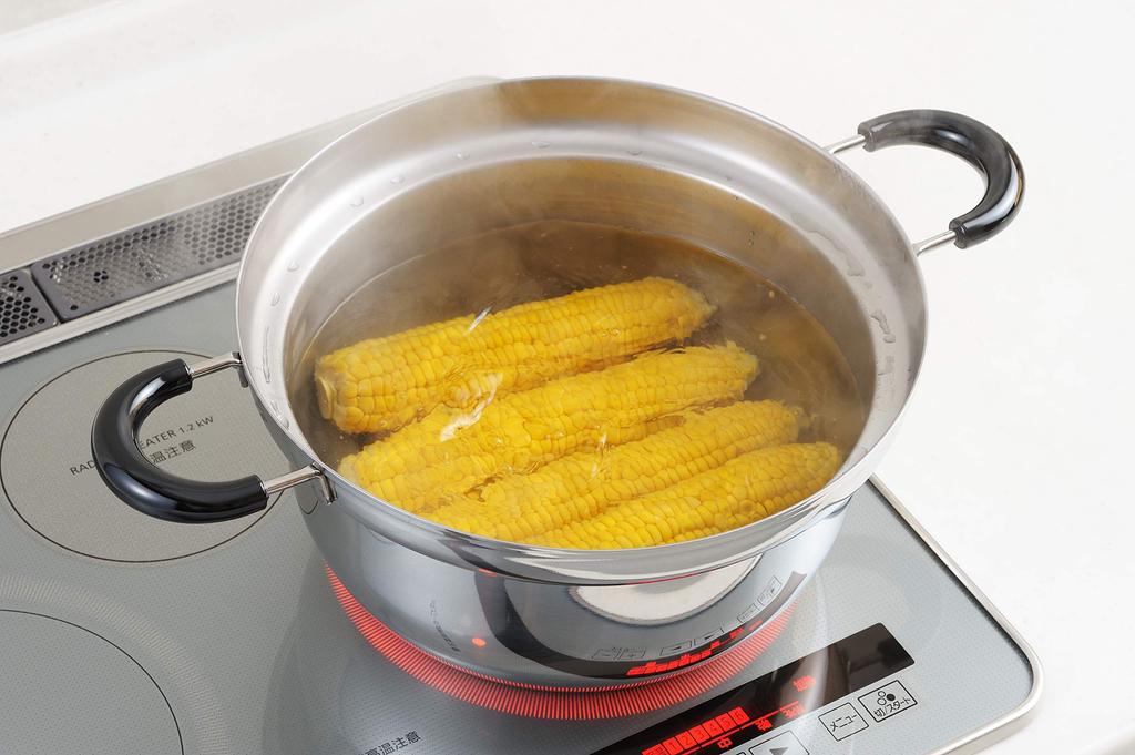 Yoshikawa Kurumentei Edelstahltopf, 26cm, 7,8L Fassungsvermögen, Hergestellt in Japan, Edelstahl, Induktionsgeeignet, Geschenkverpackung verfügbar, SJ1369