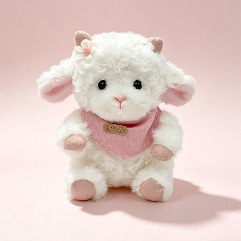 

1Pc 23cm Cute Sheep Peluche Toy Kawaii Alpaca with Bib Stuffed Soft Animal Dolls for Children Girls Birthday Christmas Gift