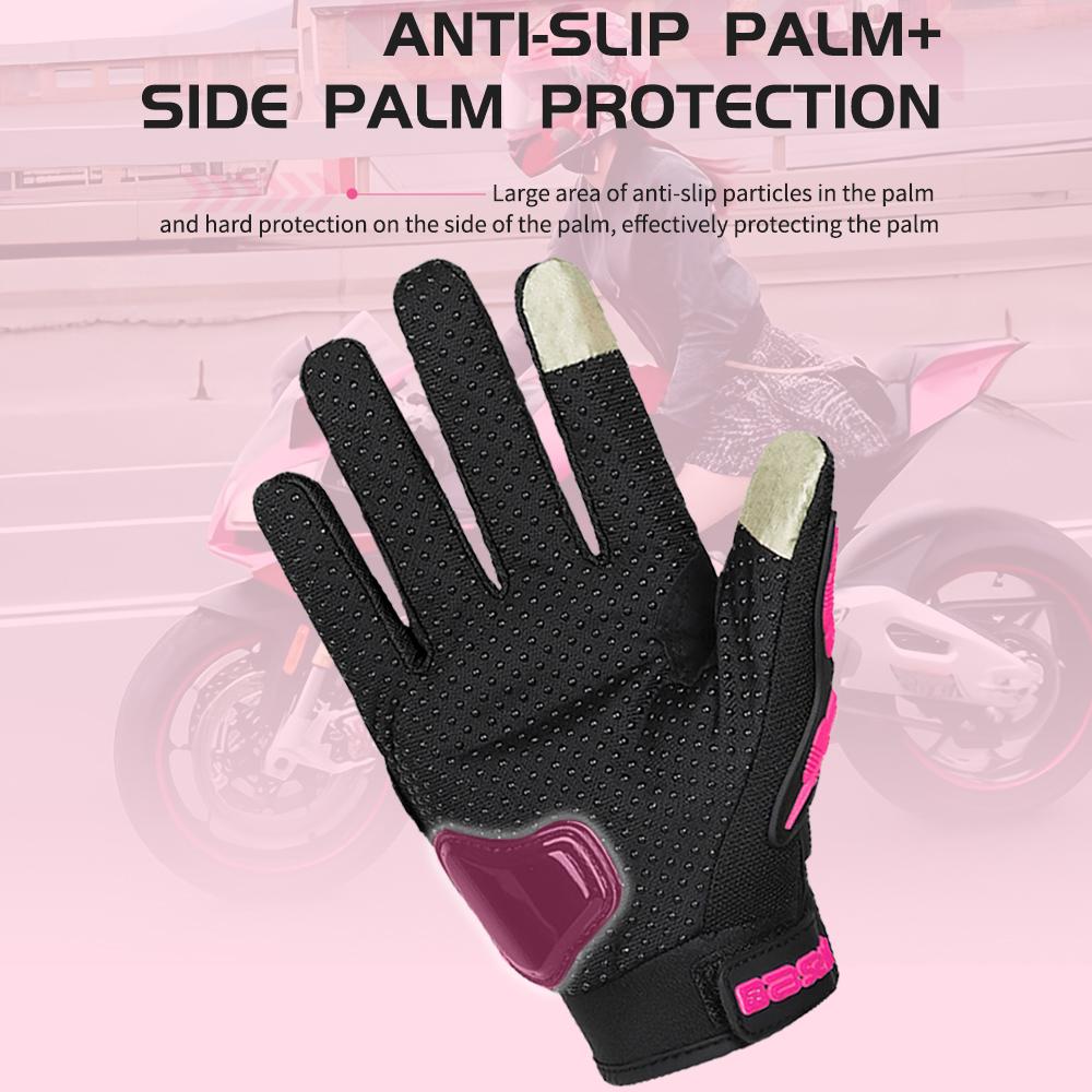 Summer Lady Pink Motorcycle Gloves Women Breathable Motorbike Riding Gloves Anti-fall Touch Function Motocross Moto Biker Gloves